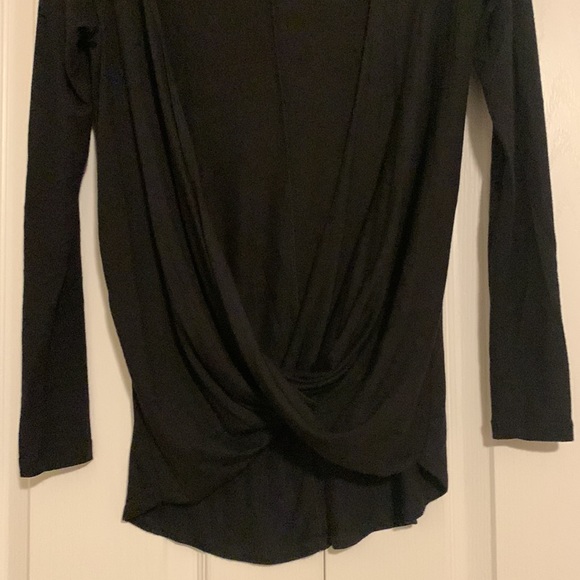 Black/ Faux wrap T-Shirt - Picture 3 of 7